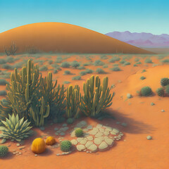 desert landscape with trees