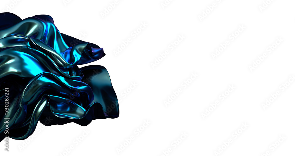Aufkleber 3d render abstract background of smooth lines of spline blue waves