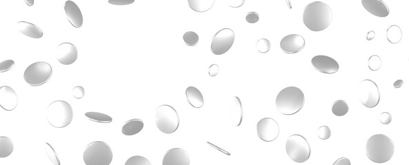 Gilded Celebration: Magnificent 3D Illustration of a Grand silver Confetti Event