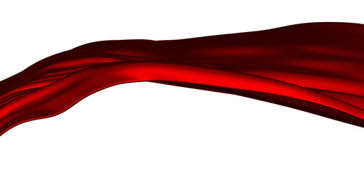 red wave silk satin fabric on white background for grand opening ceremony other occasion