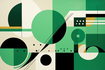 An Emerald poster featuring various abstract design elements