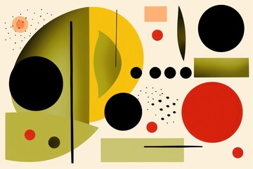 An Olive poster featuring various abstract design elements