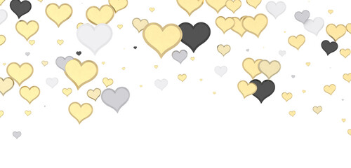 Love valentine background with red petals of hearts on transparent background