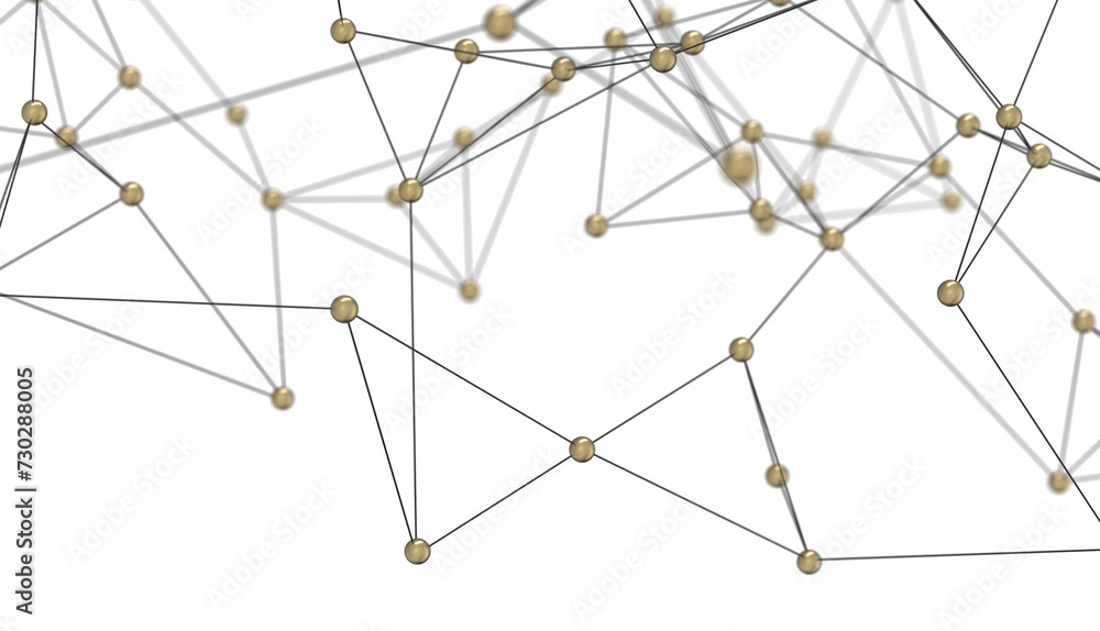 Poster neural network 3d illustration. big data and cybersecurity