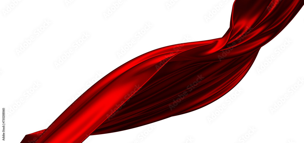 Poster smooth and shiny red cloth 3d
