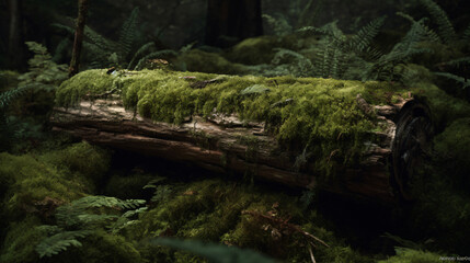 moss in a dense forest.