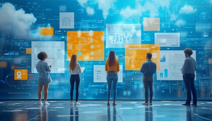 Cloud-Based Document Collaboration Tools, Showcase the versatility of cloud-based document collaboration tools with an image portraying real-time editing, version control, and collaborative workflows,