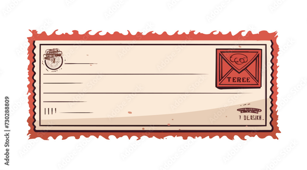 Poster blank postcard with small stamp isolated vector style with transparent background illustration