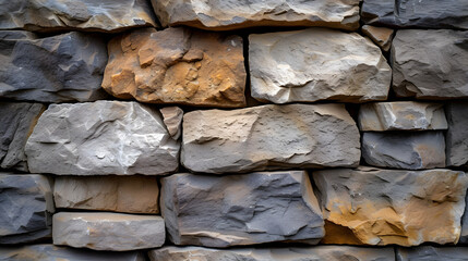 Yellow and Gray Stone Wall Made of Rocks