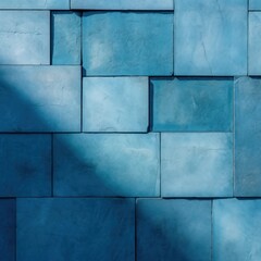 Azure wall with shadows on it, top view
