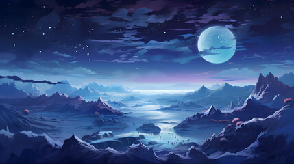 moon over the mountains,,
Fantasy World Wallpaper
