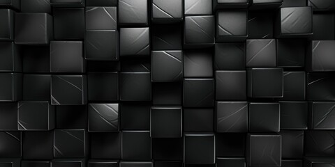 Abstract black cube structure mosaic and tile square background