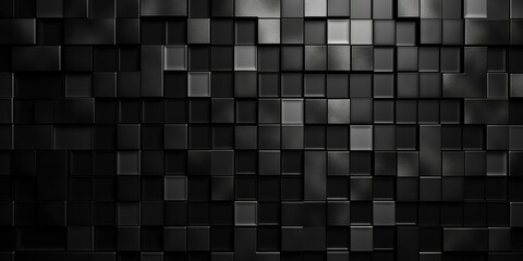Abstract black cube structure mosaic and tile square background - obrazy, fototapety, plakaty