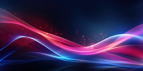abstract futuristic background with pink blue glowing neon moving high speed wave lines and bokeh lights