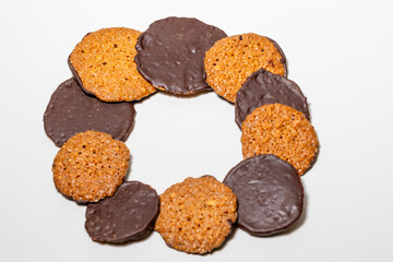 typical cookies from Asturias, Spain, made with almonds, milk and other ingredients called muscovites