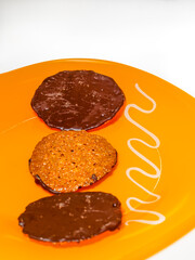typical cookies from Asturias, Spain, made with almonds, milk and other ingredients called muscovites