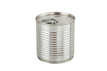 Empty tin can  isolated on white background