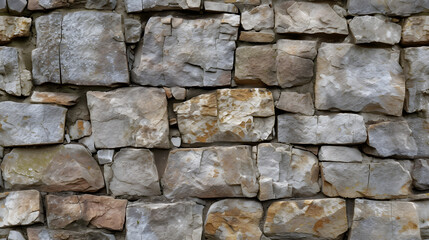 A Stone Wall Constructed With Rocks and Cement