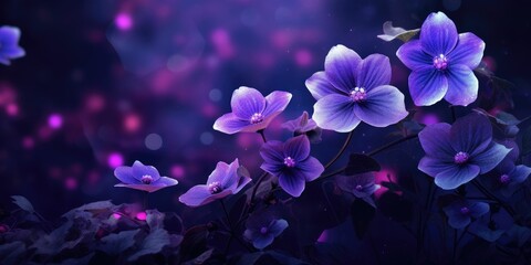 Beautiful collage background of purple flowers