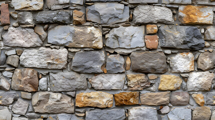 Stone Wall With Different Colored Rocks