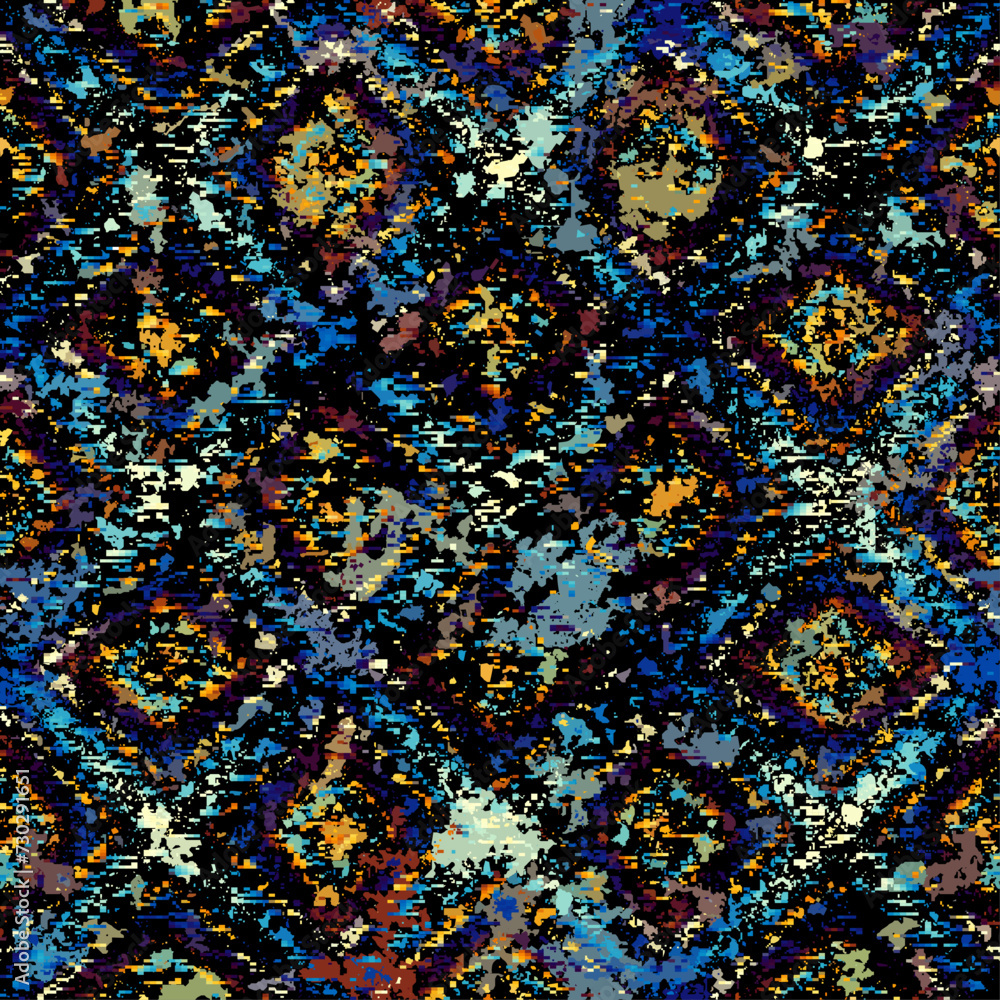 Aufkleber vector pattern with imitation of grunge glitch texture. seamless grunge background