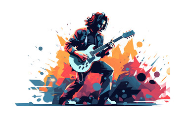 rock music fan vector flat minimalistic isolated illustration