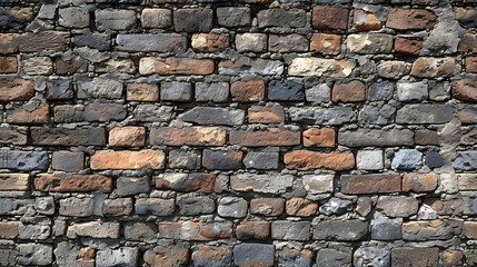 Fototapeta premium Diverse Bricks Compose a Vibrant Brick Wall