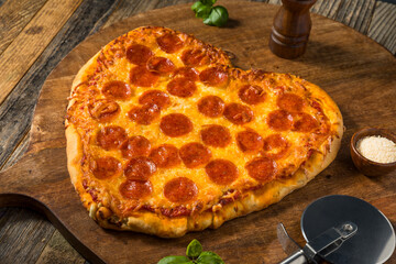 Heart Shaped Pepperoni Pizza for Valentines Day