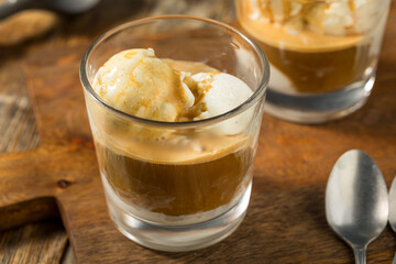 Frozen Sweet Affogato Coffee Dessert