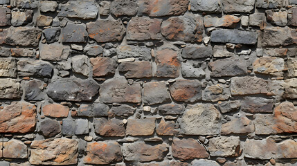 Stone Wall Constructed With Small Rocks
