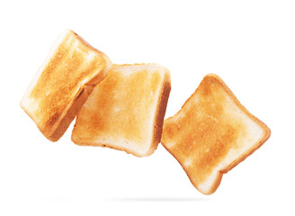 Toast bread close-up on a white background. Isolated