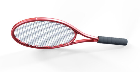 Tennis racket on white 3d render