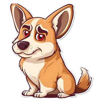 png of sad angry Dog on transparent background - Ai generated