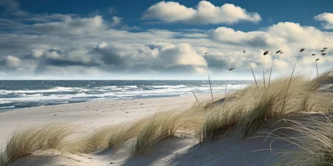 Badkamer foto achterwand Noordzee, Nederland Dune beach at the North Sea coast, Sylt, Schleswig-Holstein, Germany