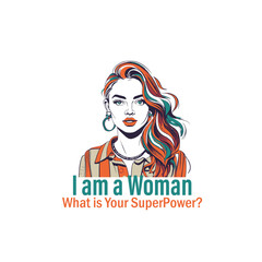 Woman Superpower Graphic Creative Minimal Typography Design