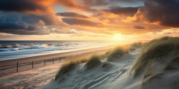 Dune beach at the North Sea coast, Sylt, Schleswig-Holstein, Germany
