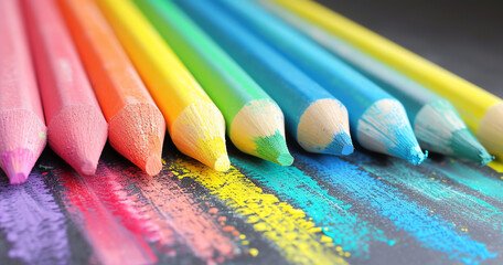 A Group of Colored Pencils Arranged Together