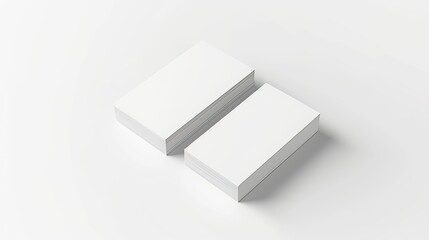 Double the Impact: White Business Card Mockup Duo on Pure White. White Business Card Mockup Awaits Your Design.