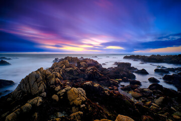 Fototapeta na wymiar Sunset on the Coastline of Pacific Grove, California. 