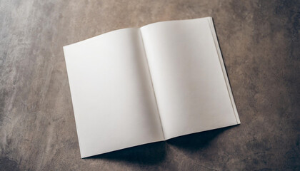 half-folded booklet with blank pages on white background. Ideal for showcasing designs or presentations