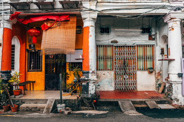 street view of george town old town, malaysia © jon_chica