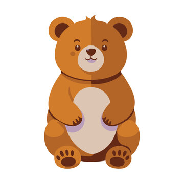 brown bear cartoon cute flat bear drawing for kids. Packaging, advertising of children's products, coffee shop, fabric, logo