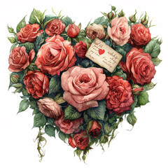 Red Rose Flowers Heart Shape Love Struck A Valentine's Affair
