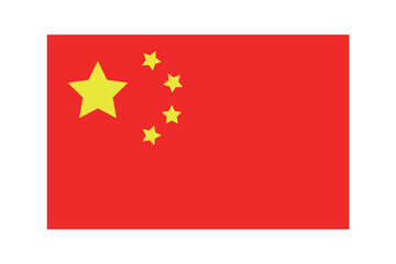 The flag of the country of China 