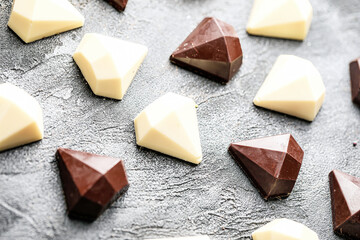 Assorted Chocolates Sit on Top of a Pan