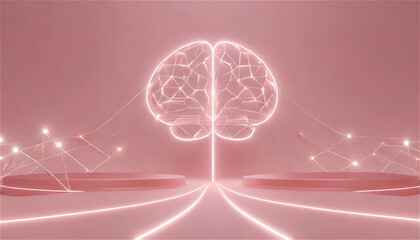 Pathways leading into a brain background photo