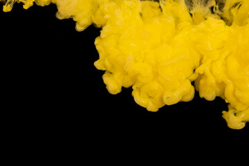 Yellow Acrylic Ink Paint In Water