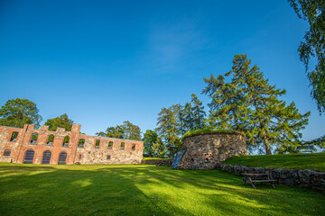 Gräfsnäs castle ruins in early summer.
