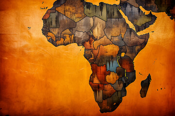 Celebrate World Africa Day with an illustration featuring the iconic map of Africa - obrazy, fototapety, plakaty