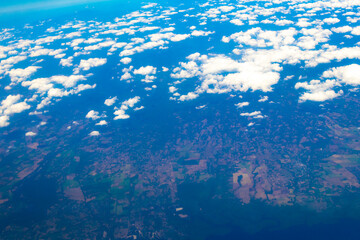 Fototapeta na wymiar Panoramic view from above on tropical Caribbean Sea Central America